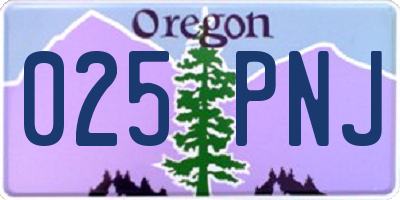 OR license plate 025PNJ