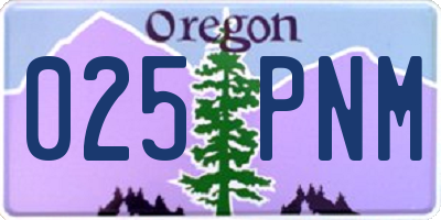 OR license plate 025PNM