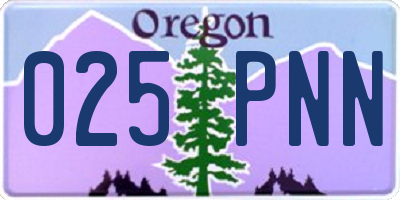 OR license plate 025PNN