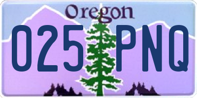 OR license plate 025PNQ
