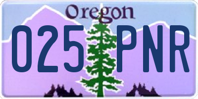 OR license plate 025PNR
