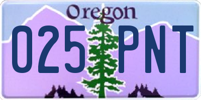 OR license plate 025PNT