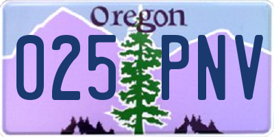 OR license plate 025PNV