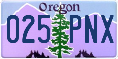 OR license plate 025PNX