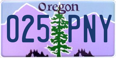 OR license plate 025PNY