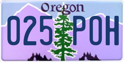 OR license plate 025POH