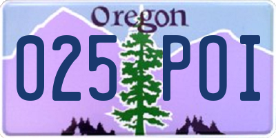 OR license plate 025POI