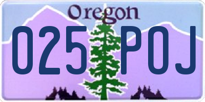 OR license plate 025POJ