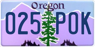 OR license plate 025POK