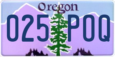 OR license plate 025POQ