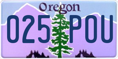 OR license plate 025POU