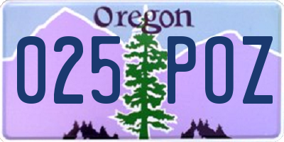 OR license plate 025POZ