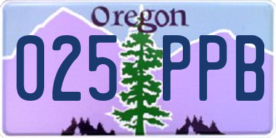 OR license plate 025PPB