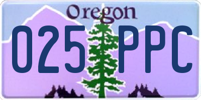 OR license plate 025PPC