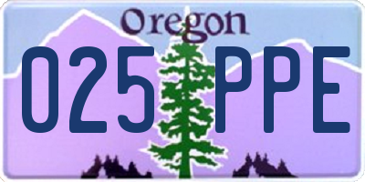 OR license plate 025PPE