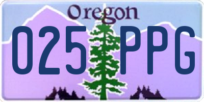 OR license plate 025PPG