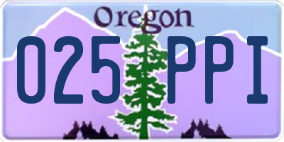 OR license plate 025PPI