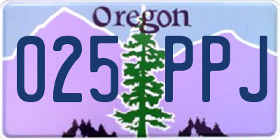 OR license plate 025PPJ