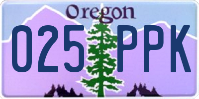 OR license plate 025PPK