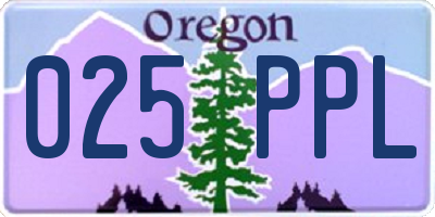 OR license plate 025PPL