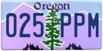 OR license plate 025PPM