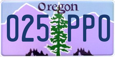 OR license plate 025PPO