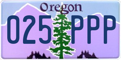 OR license plate 025PPP