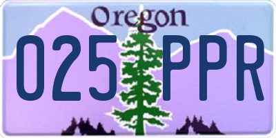 OR license plate 025PPR
