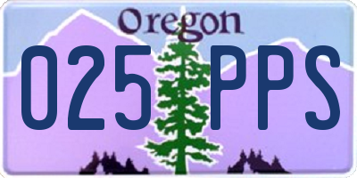 OR license plate 025PPS
