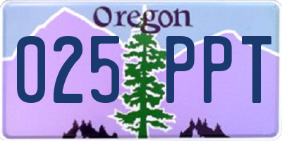 OR license plate 025PPT