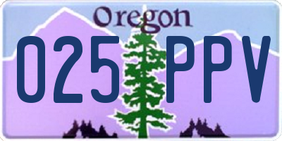 OR license plate 025PPV