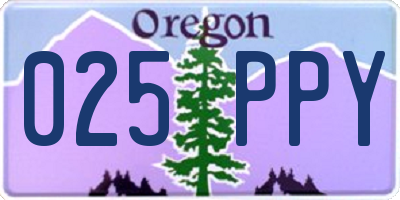 OR license plate 025PPY