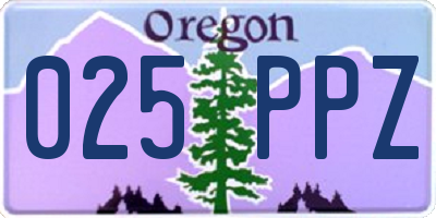OR license plate 025PPZ
