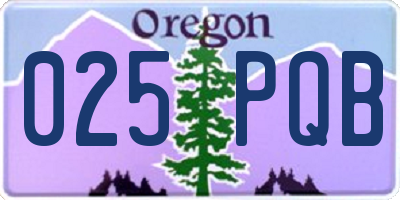 OR license plate 025PQB