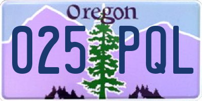 OR license plate 025PQL