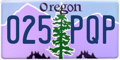 OR license plate 025PQP