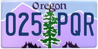 OR license plate 025PQR