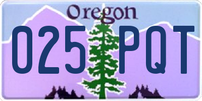 OR license plate 025PQT