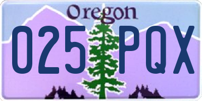 OR license plate 025PQX