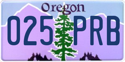 OR license plate 025PRB