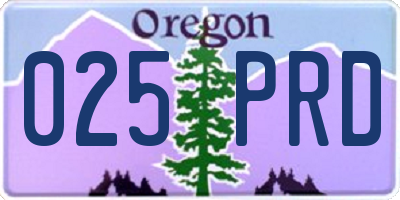 OR license plate 025PRD