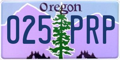 OR license plate 025PRP