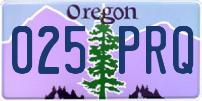 OR license plate 025PRQ