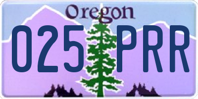 OR license plate 025PRR