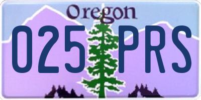 OR license plate 025PRS