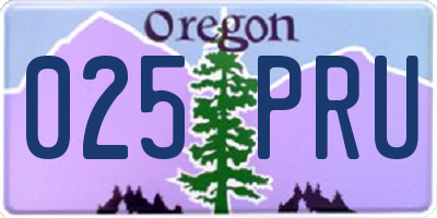 OR license plate 025PRU