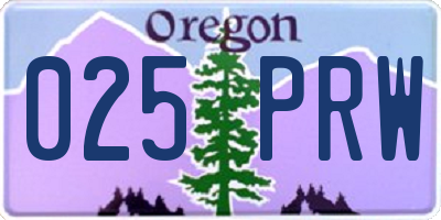 OR license plate 025PRW