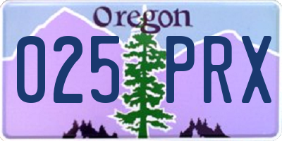 OR license plate 025PRX