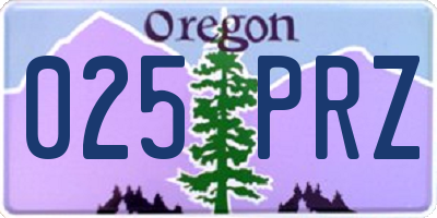 OR license plate 025PRZ