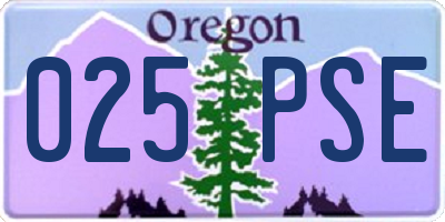 OR license plate 025PSE